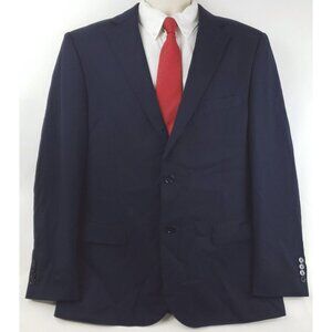 Berragamo Blazer Sport Coat Mens 44R Blue Single Breasted Notch Lapel Formal